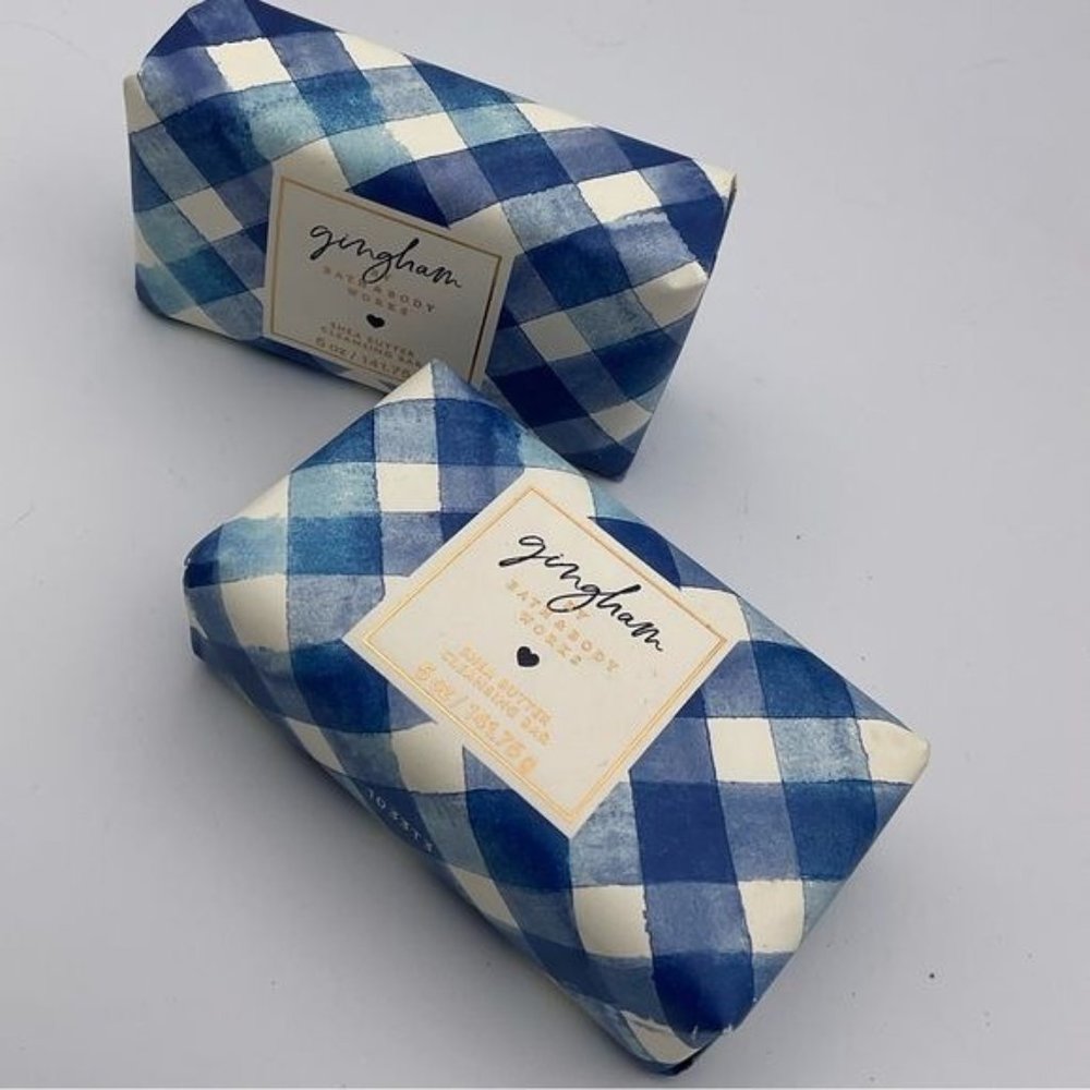 Bath & Body Works X2 GINGHAM Shea Butter Cleansing Bar Soap